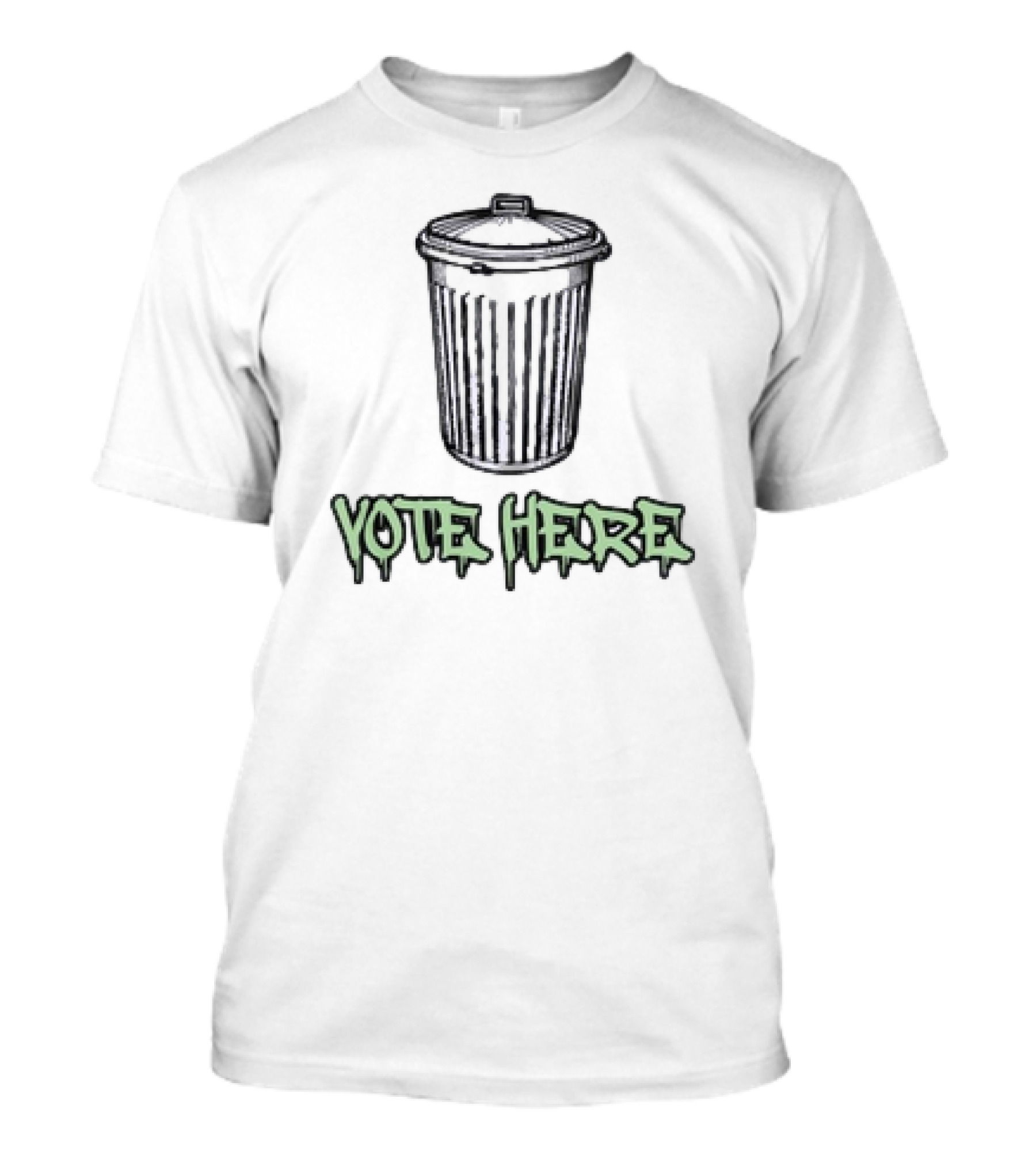 Vote Here Trash Can Election Commentary T-Shirt