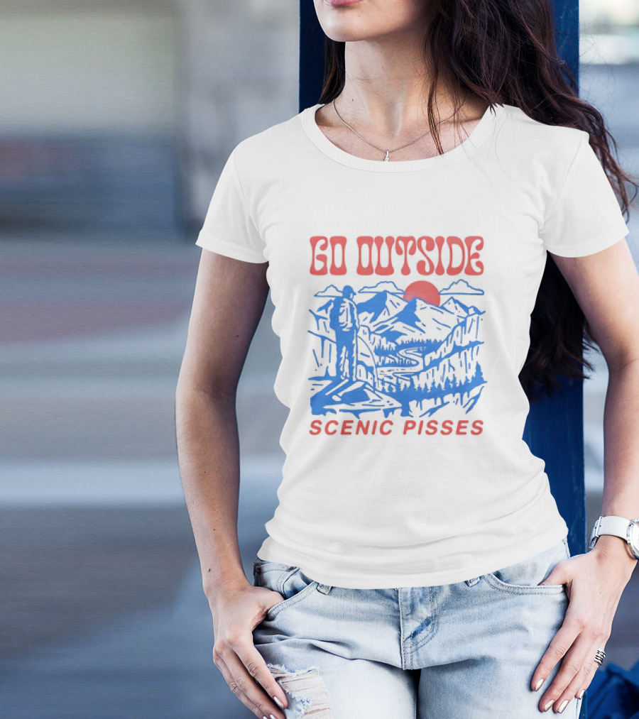 Go Outside Mountain Scenic Pisses T-Shirt