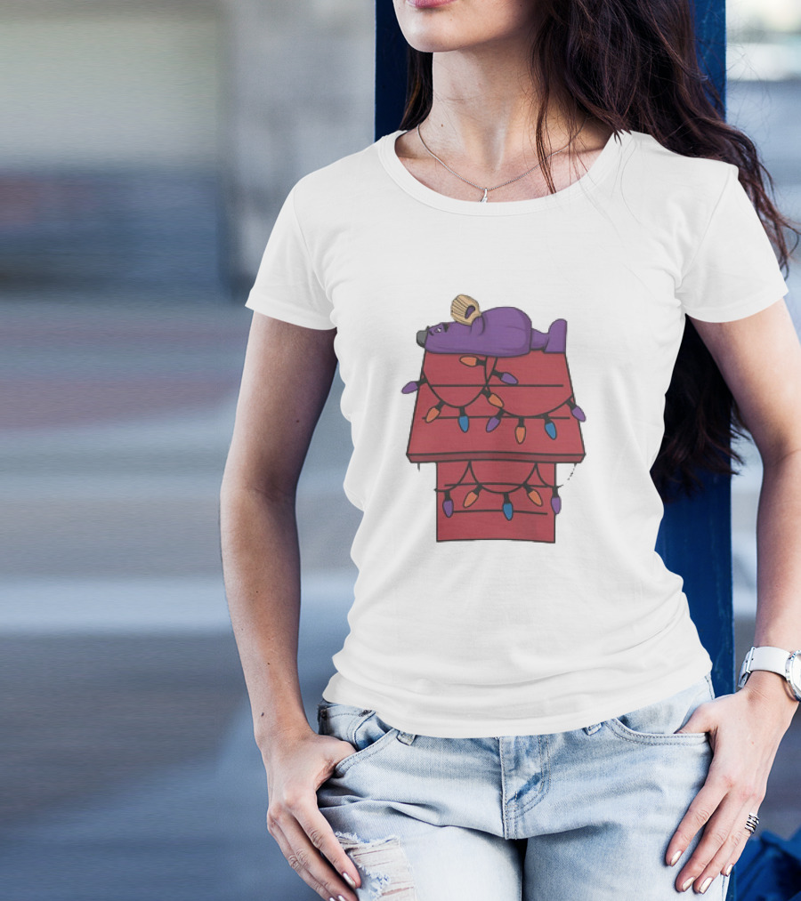 New York Mets Purple Mascot Holiday Lights Snoopy House Christmas T-Shirt