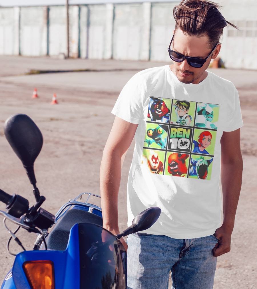 Ben 10 Alien Forms Panels Featuring Iconic Characters And Creatures T-Shirt