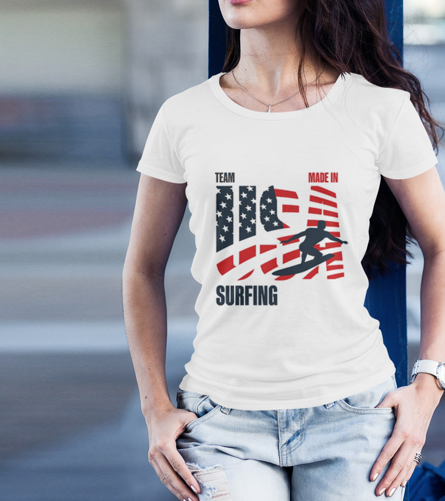 TEAM USA MADE IN USA SURFING Stars And Stripes Surf T-Shirt