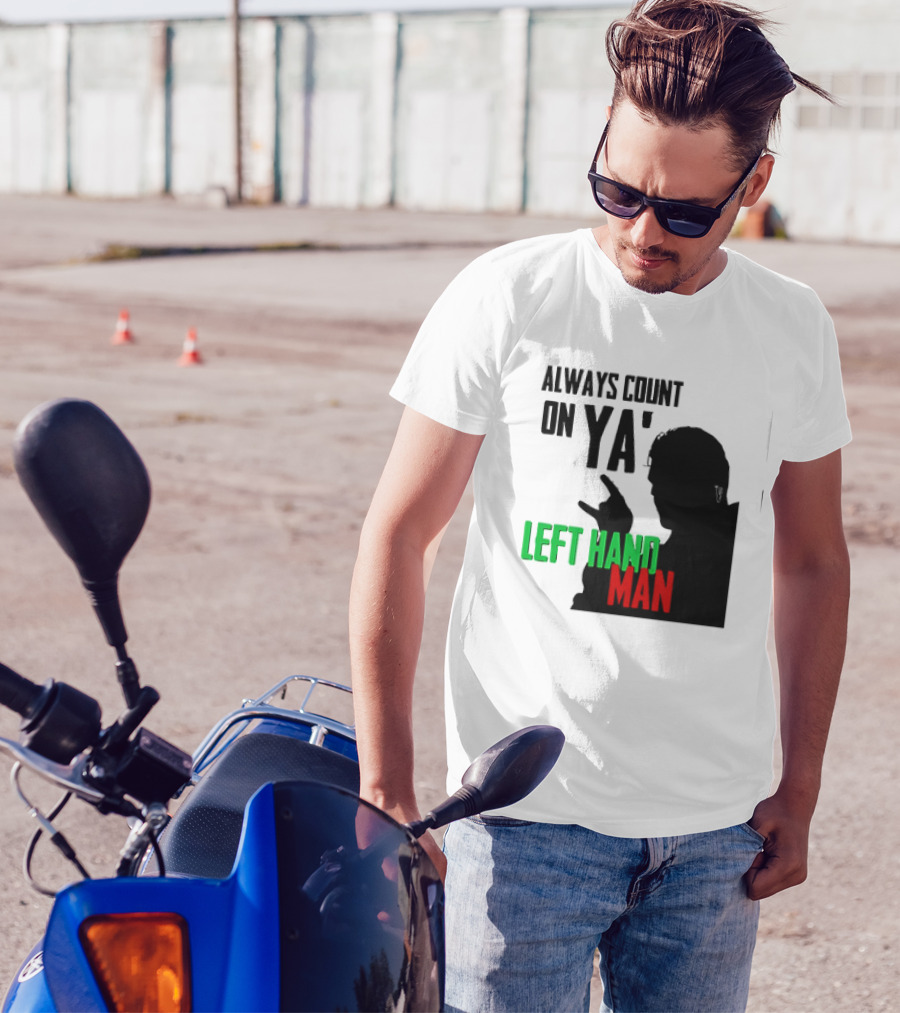 Always Count On Ya' Left Hand Man Silhouette Rock Gesture T-Shirt