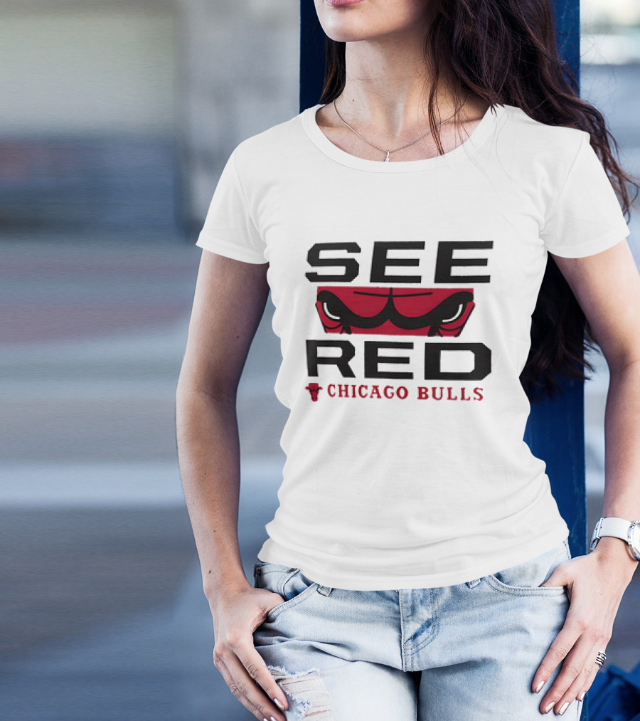 See Red Chicago Bulls T-Shirt