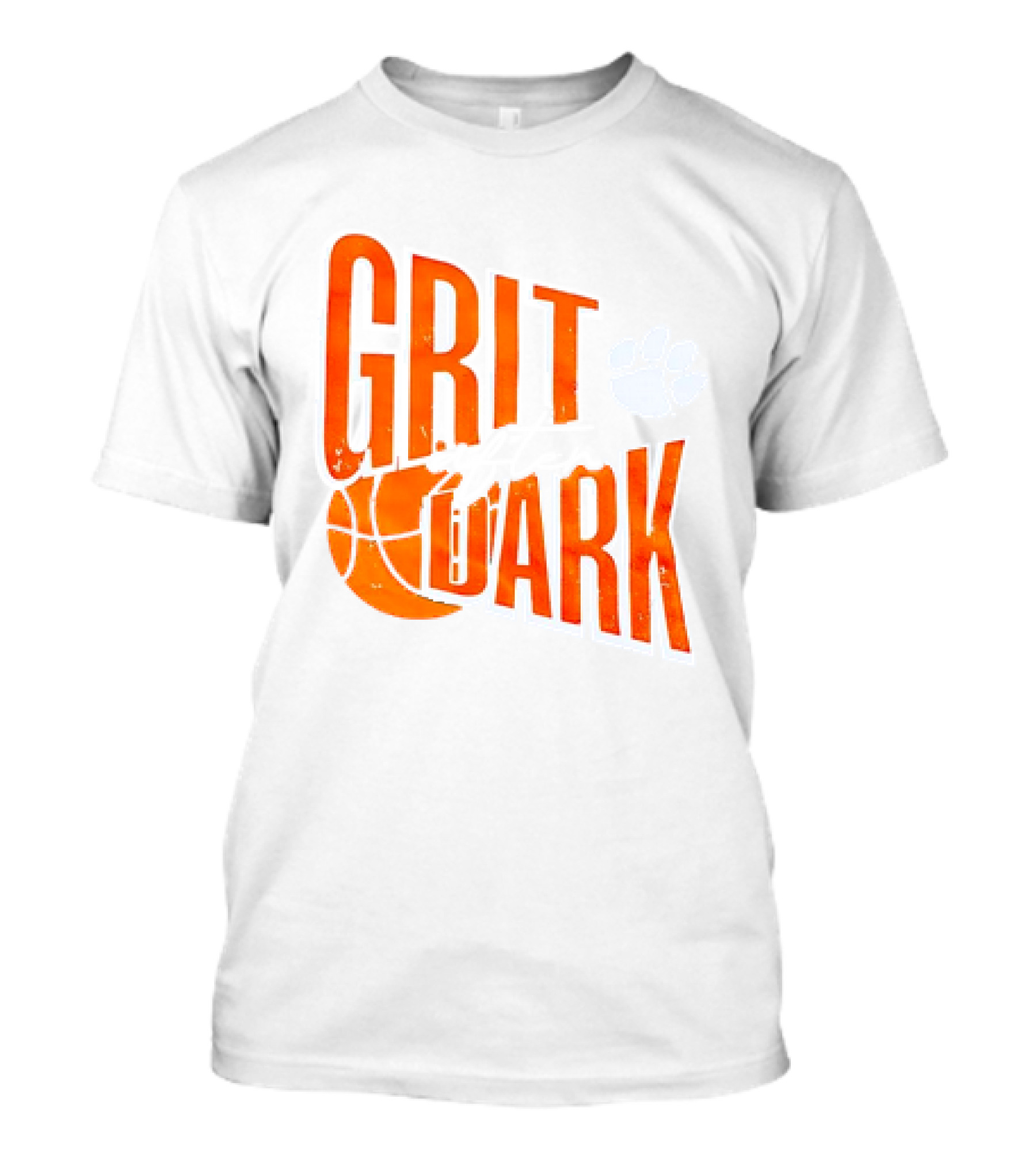 Clemson Tigers Grit After Dark Basketball Paw Prints T-Shirt
