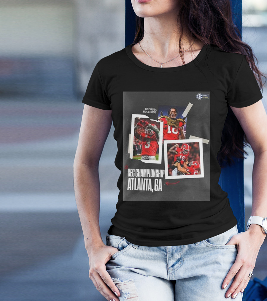 Georgia Bulldogs 2024 SEC Championship Atlanta GA Custom Name Christmas T-Shirt