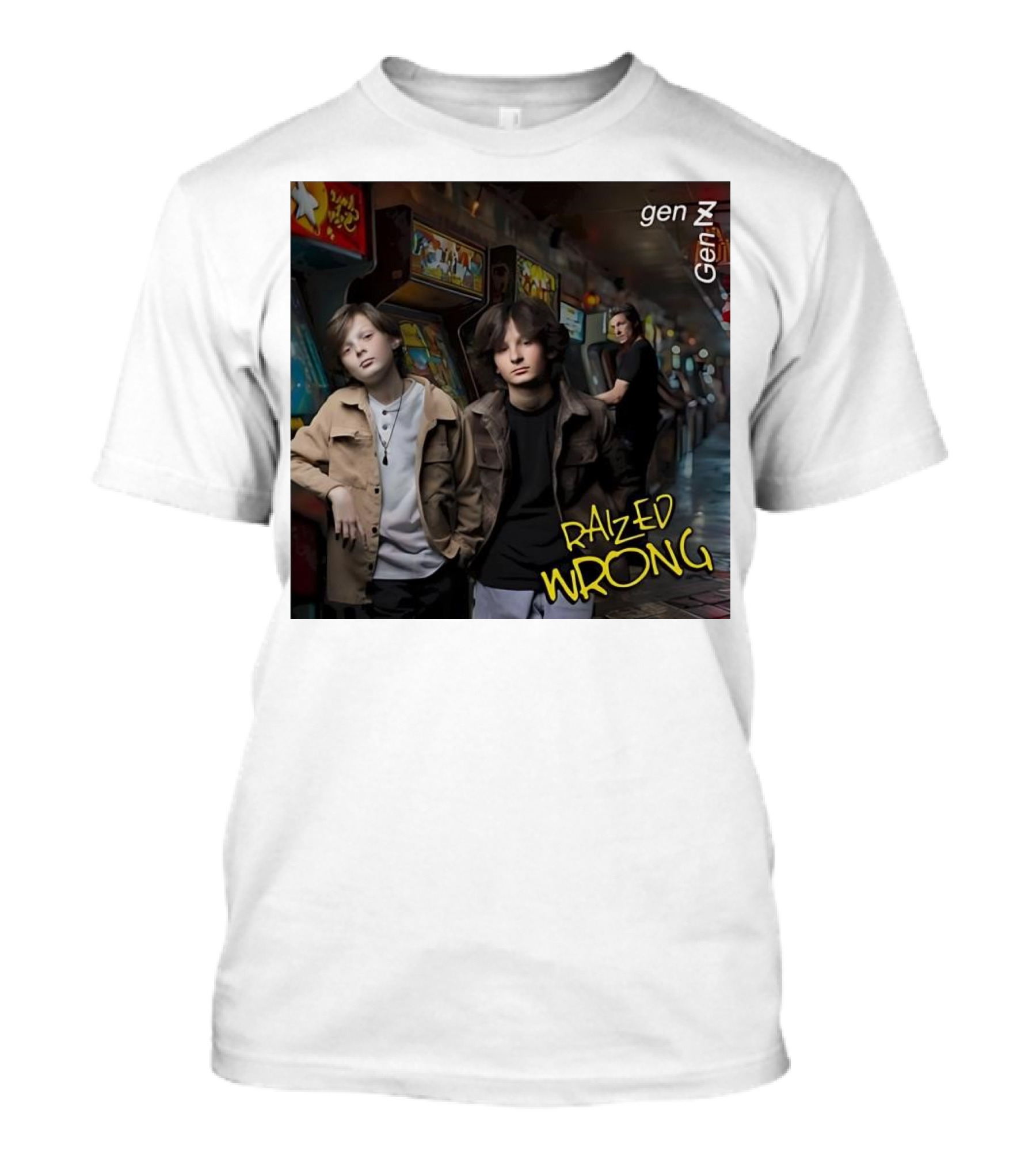 Raized Wrong Gen Z Gen X Arcade Retro Ambience T-Shirt