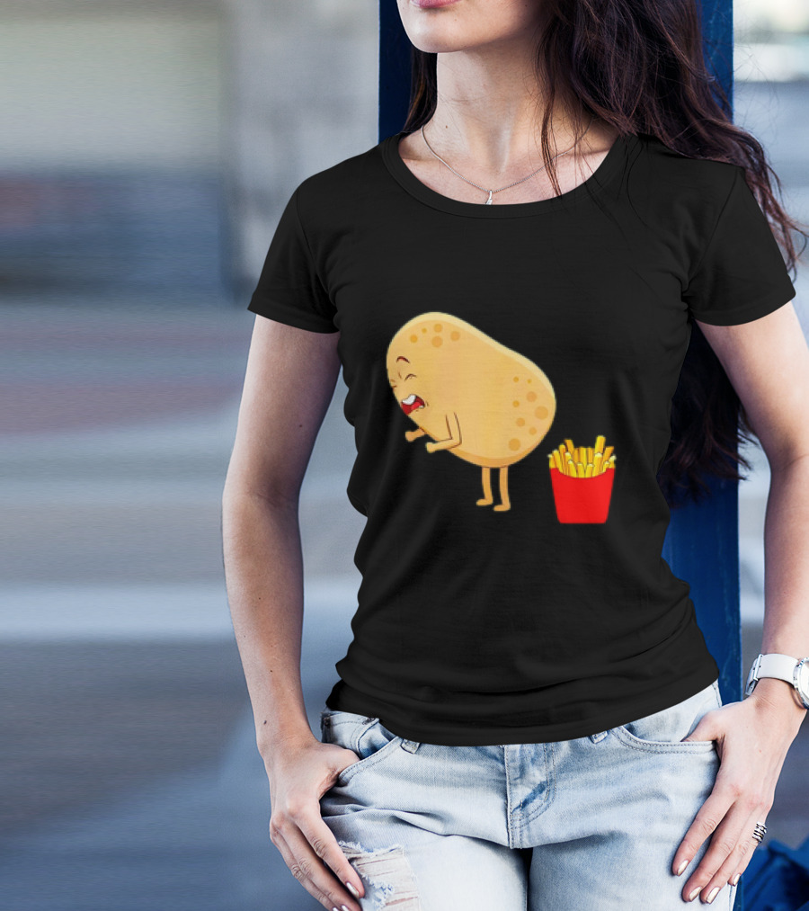 Potato Poops Fries Funny Cartoon T-Shirt