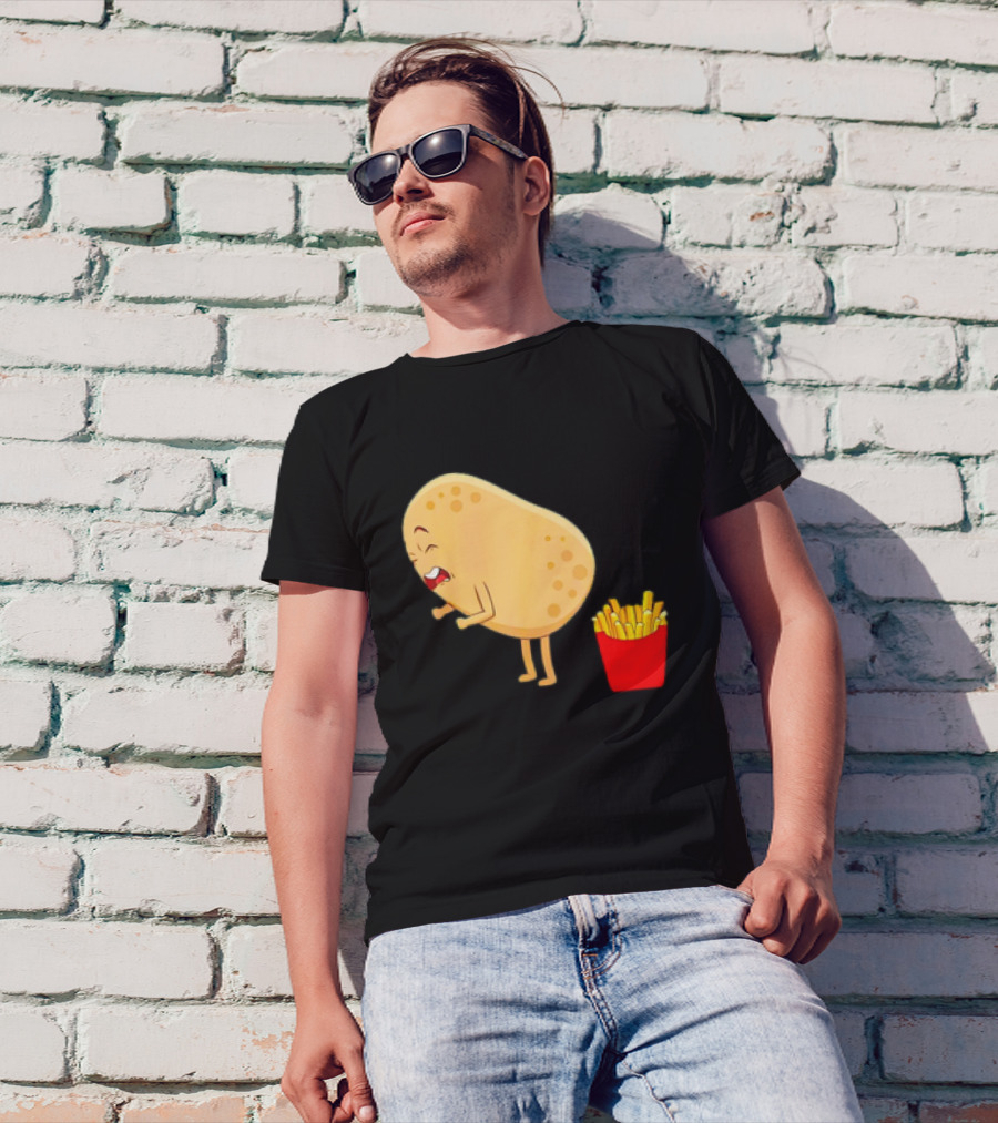 Potato Poops Fries Funny Cartoon T-Shirt