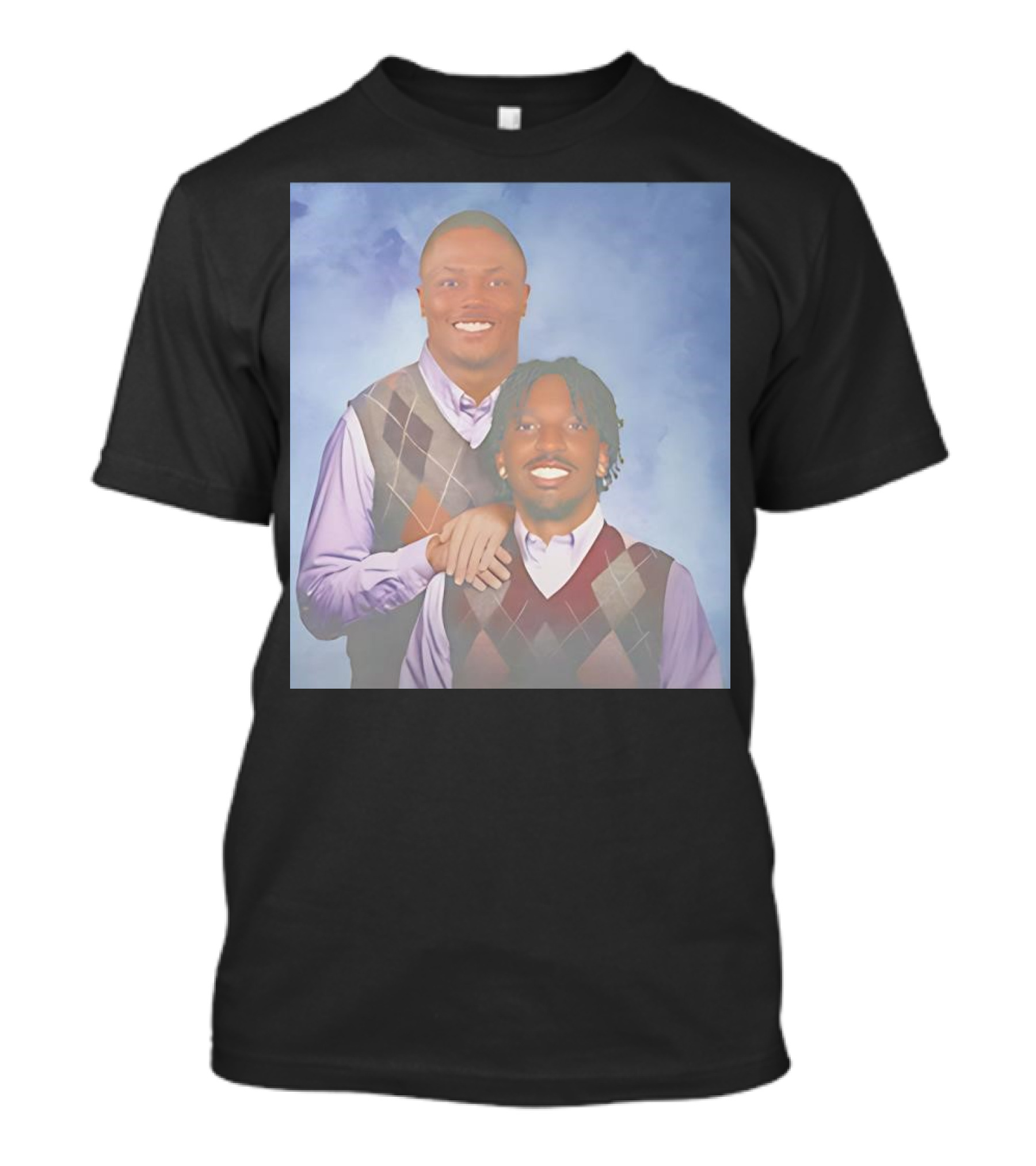 Terry Mclaurin Jayden Daniels Step Brothers Portrait Argyle T-Shirt