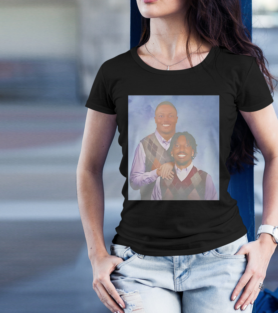 Terry Mclaurin Jayden Daniels Step Brothers Portrait Argyle T-Shirt