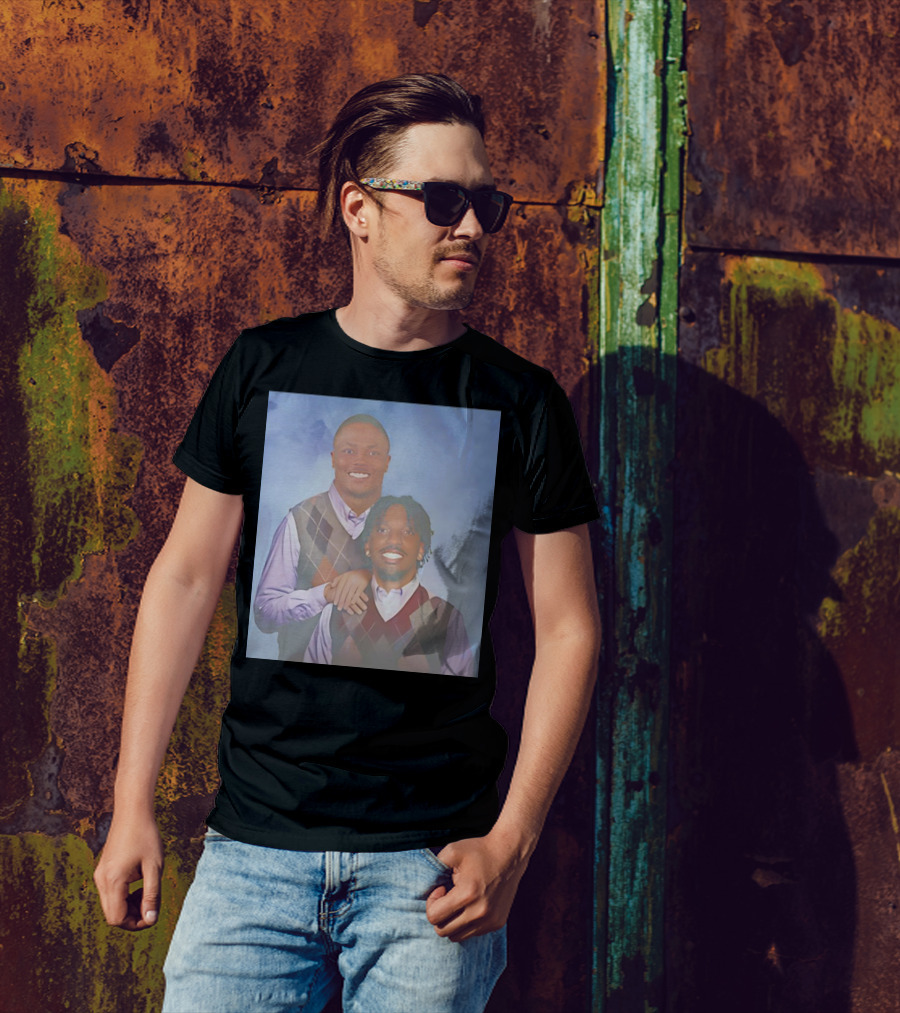 Terry Mclaurin Jayden Daniels Step Brothers Portrait Argyle T-Shirt