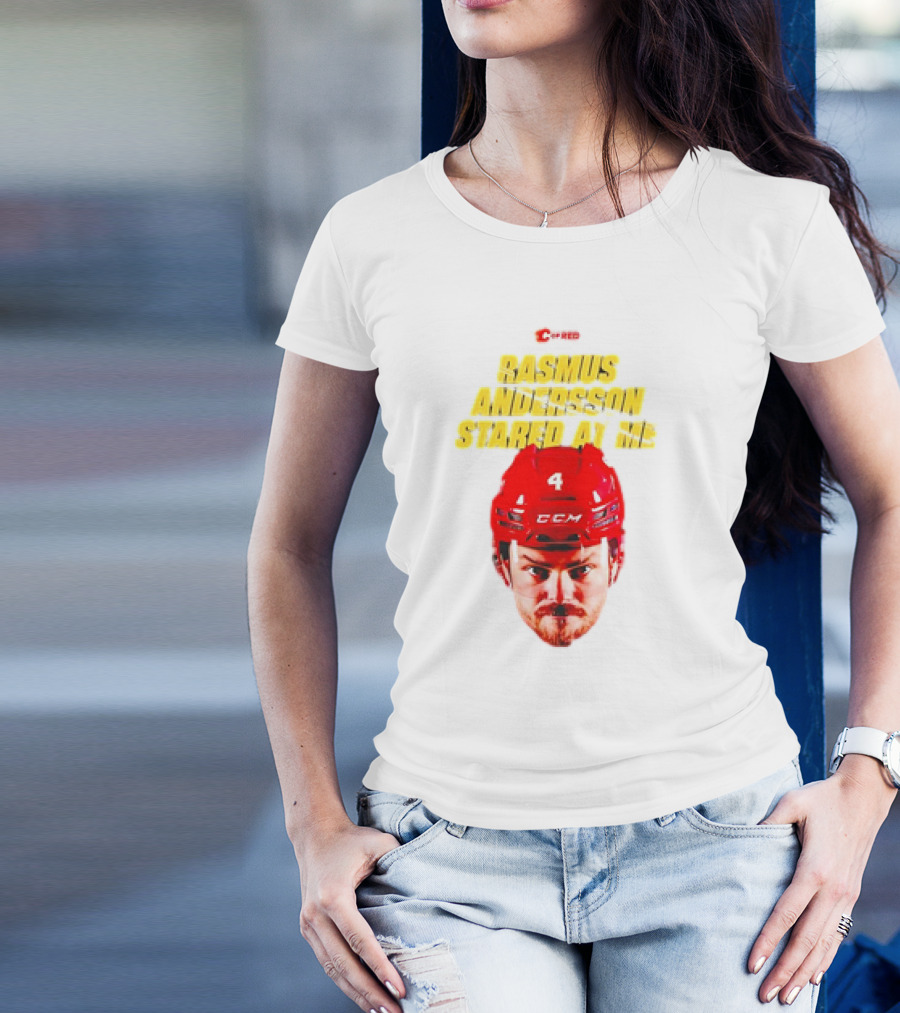 C Of Red Rasmus Andersson Stared At Me CCM Red Helmet Number 4 T-Shirt