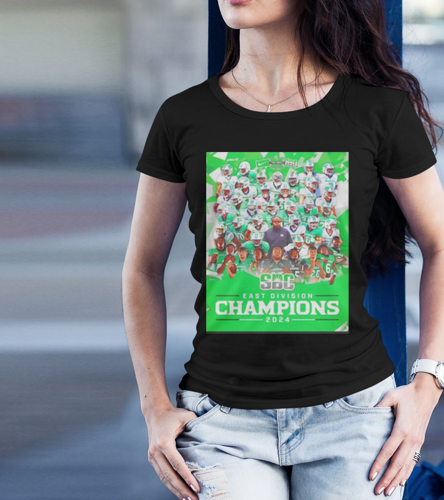 Marshall Thundering Herd SBC East Division Champions 2024 Football Team Collage T-Shirt