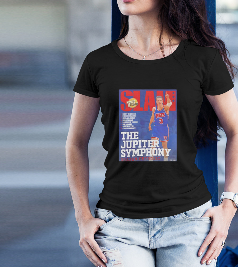 Slam 75th Anniversary The Jupiter Symphony Drazen Petrovic Nets December 1991 T-Shirt