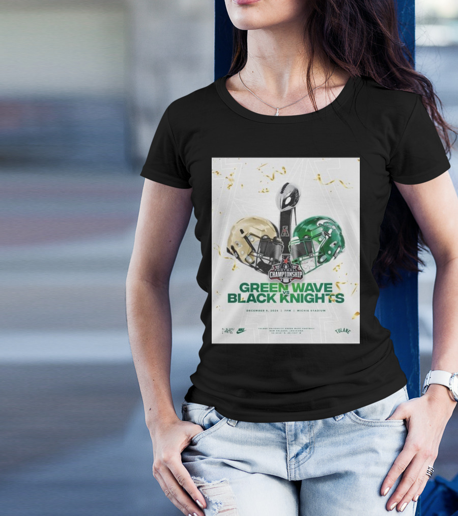 Green Wave Vs Black Knights Championship Dec 6 2024 Michie Stadium T-Shirt