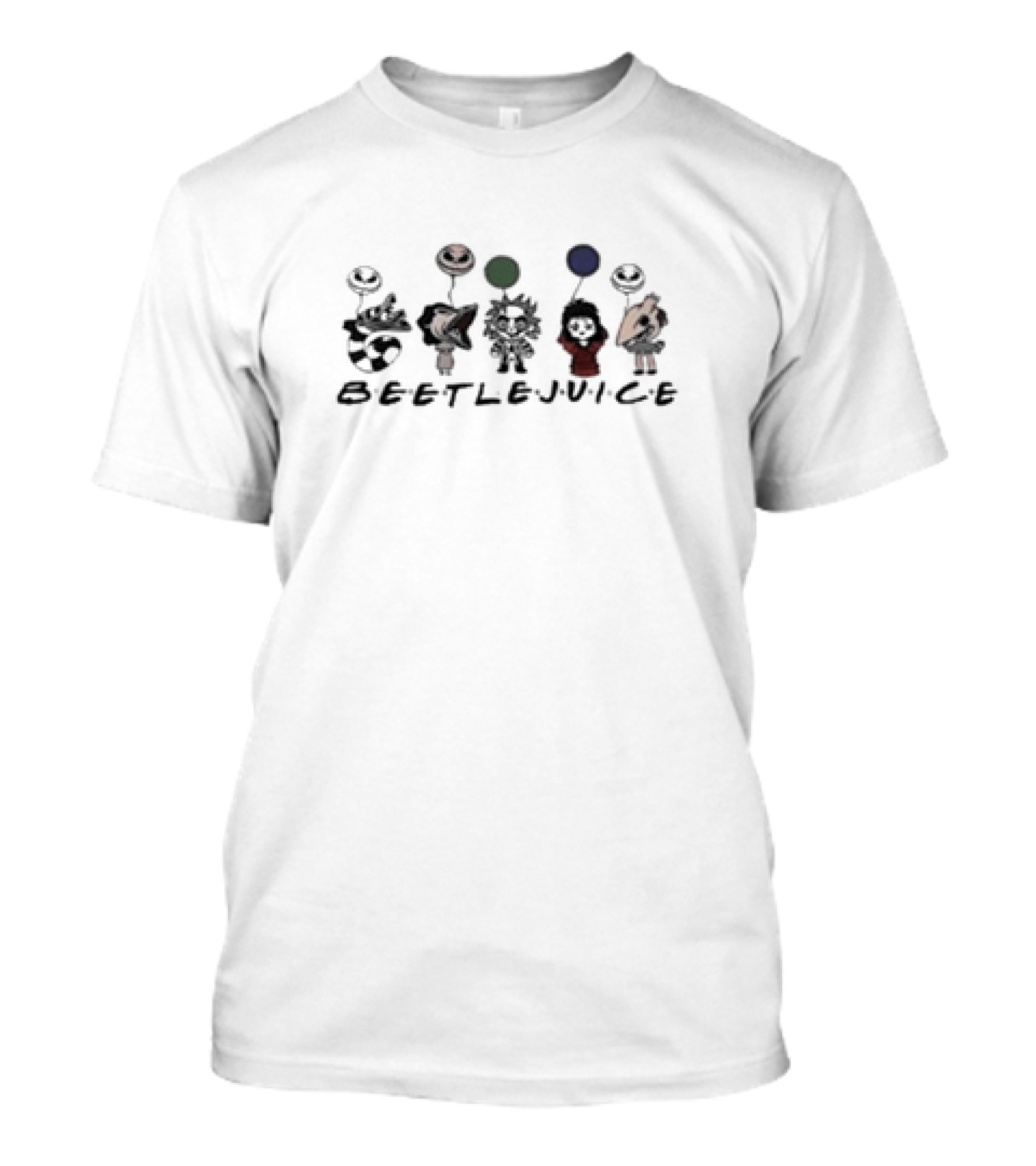 Beetlejuice Halloween Friends Inspired Cartoon Characters T-Shirt