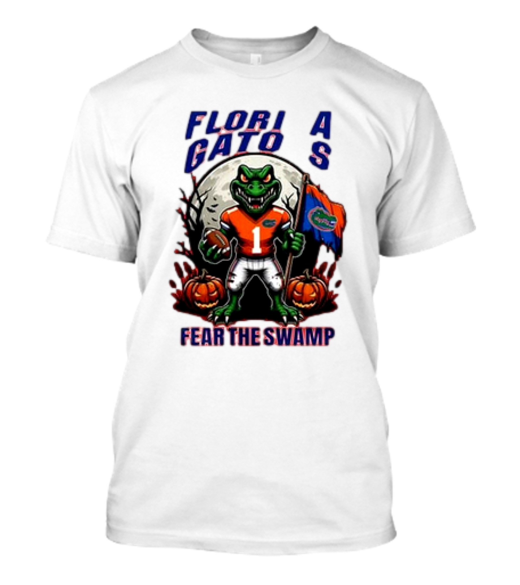Florida Gators Halloween Fear The Swamp Go Gators Pumpkins Halloween Moon T-Shirt