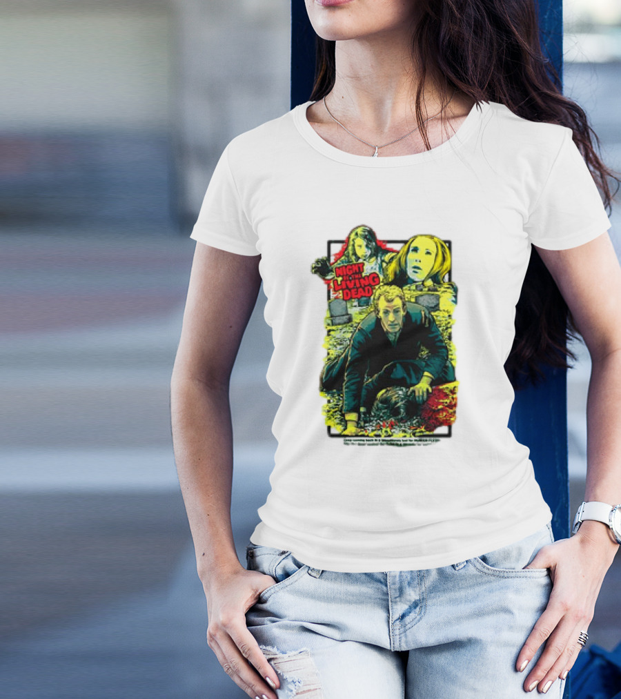 Night Of The Living Dead Classic Horror Scene With Surrounded By Death Faces T-Shirt