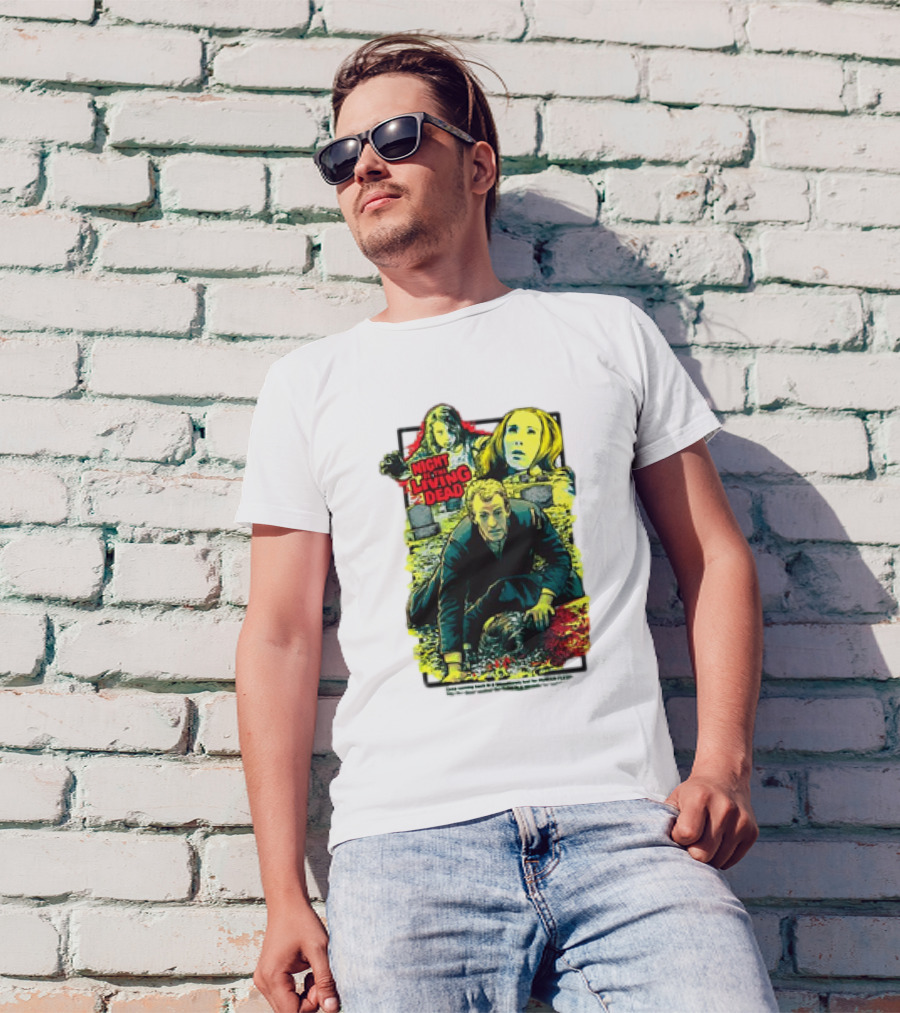 Night Of The Living Dead Classic Horror Scene With Surrounded By Death Faces T-Shirt