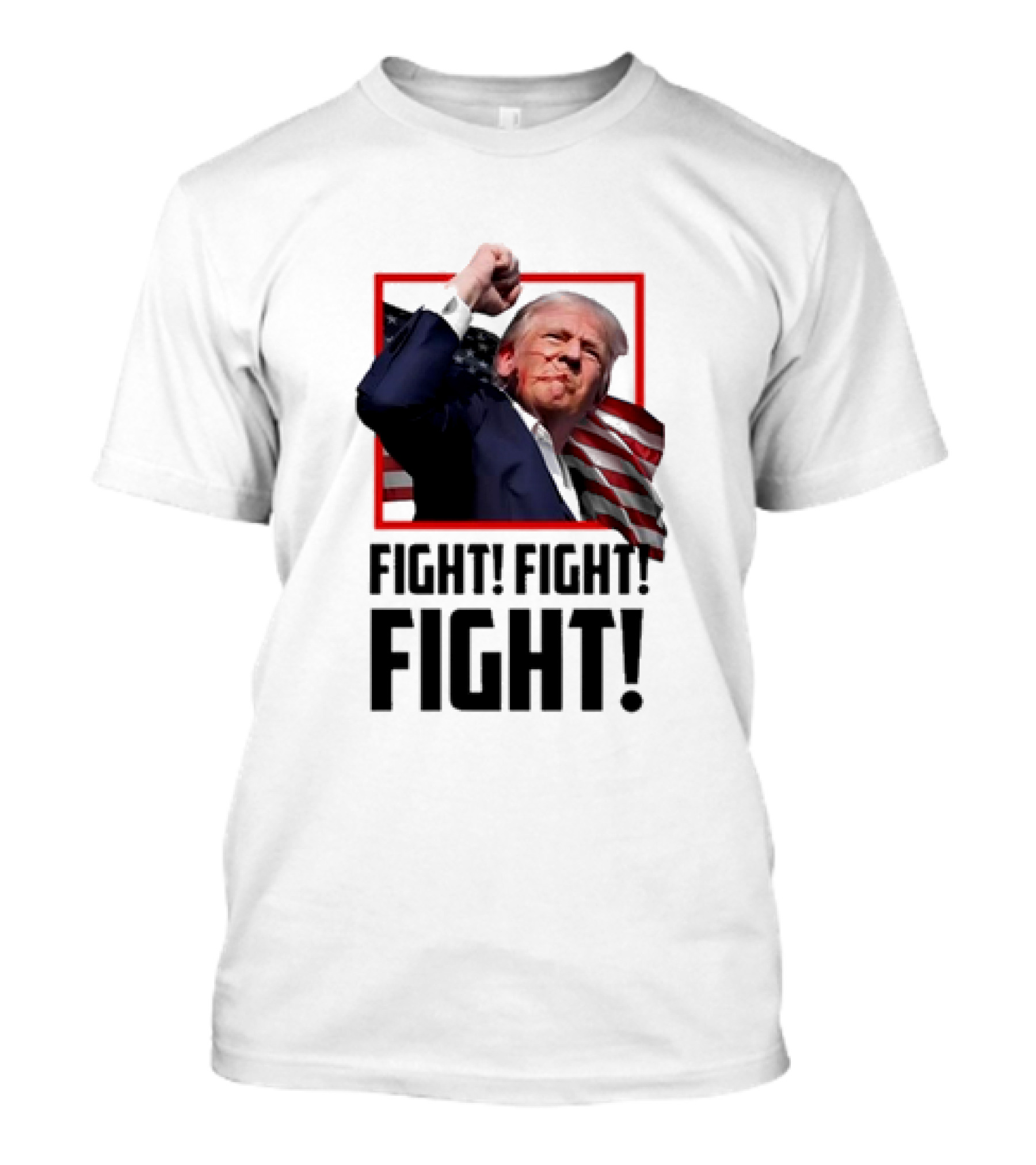 Hodgetwins Trump Fight Fight Fight 2024 USA Flag T-Shirt