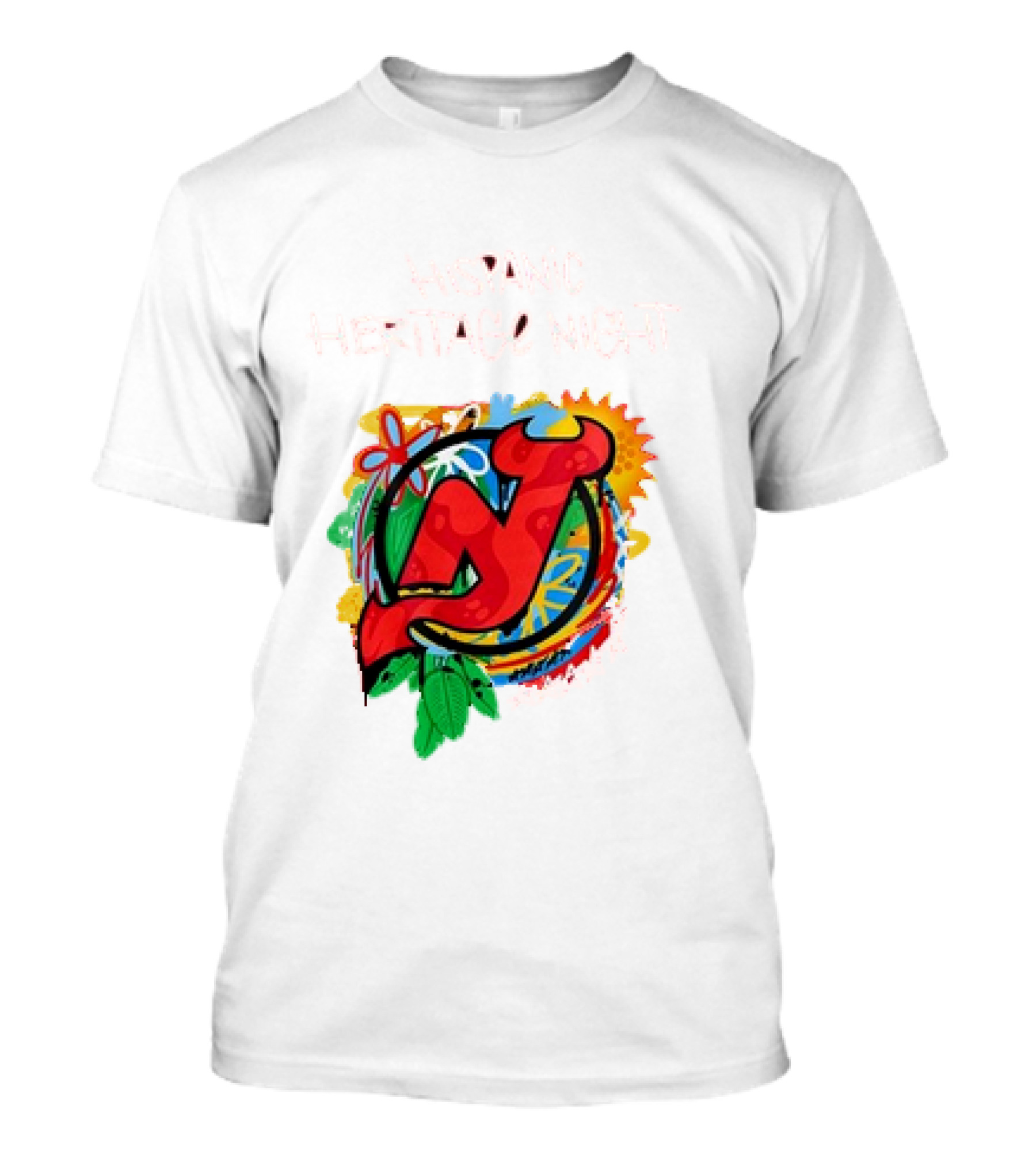 New Jersey Devils Hispanic Heritage Night 2024 Fiesta Colors T-Shirt