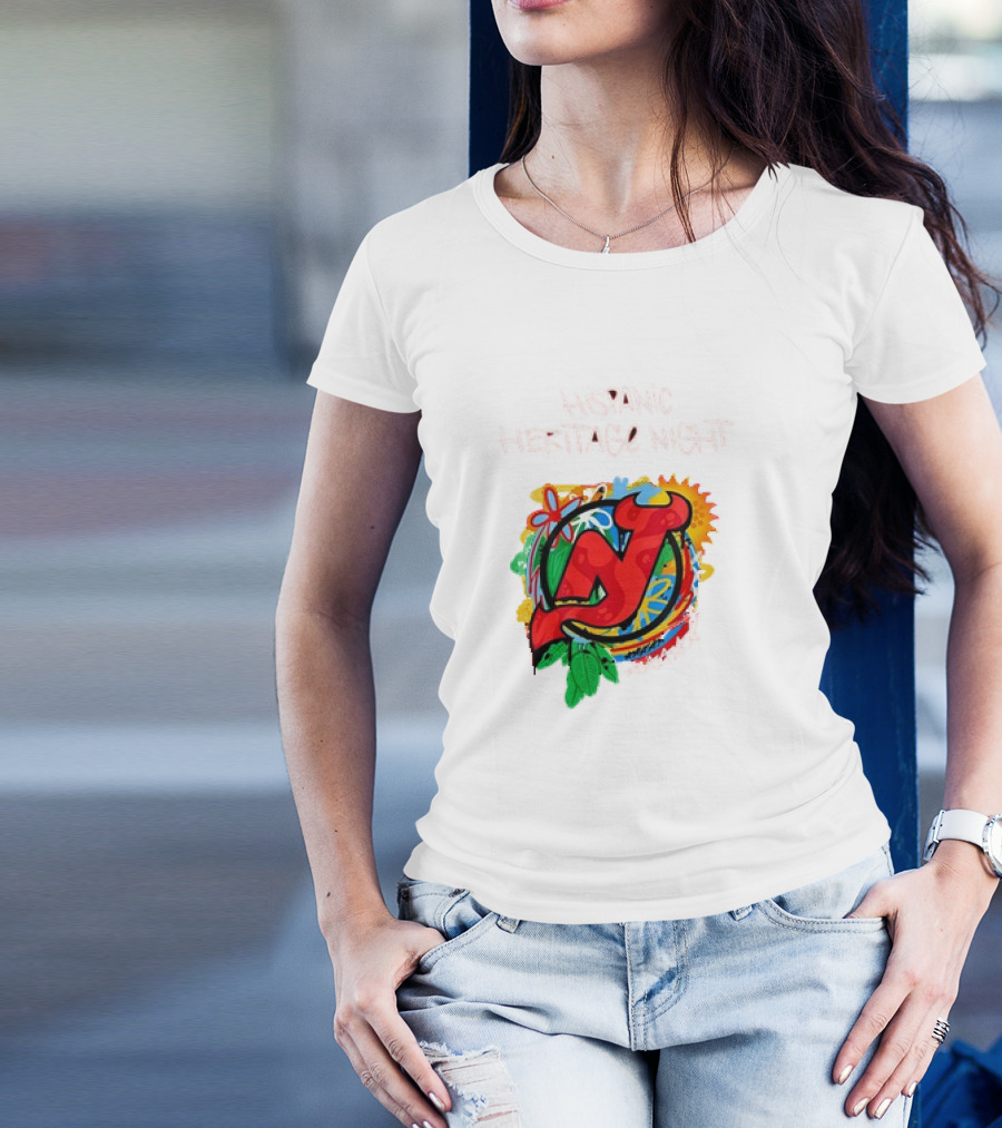 New Jersey Devils Hispanic Heritage Night 2024 Fiesta Colors T-Shirt