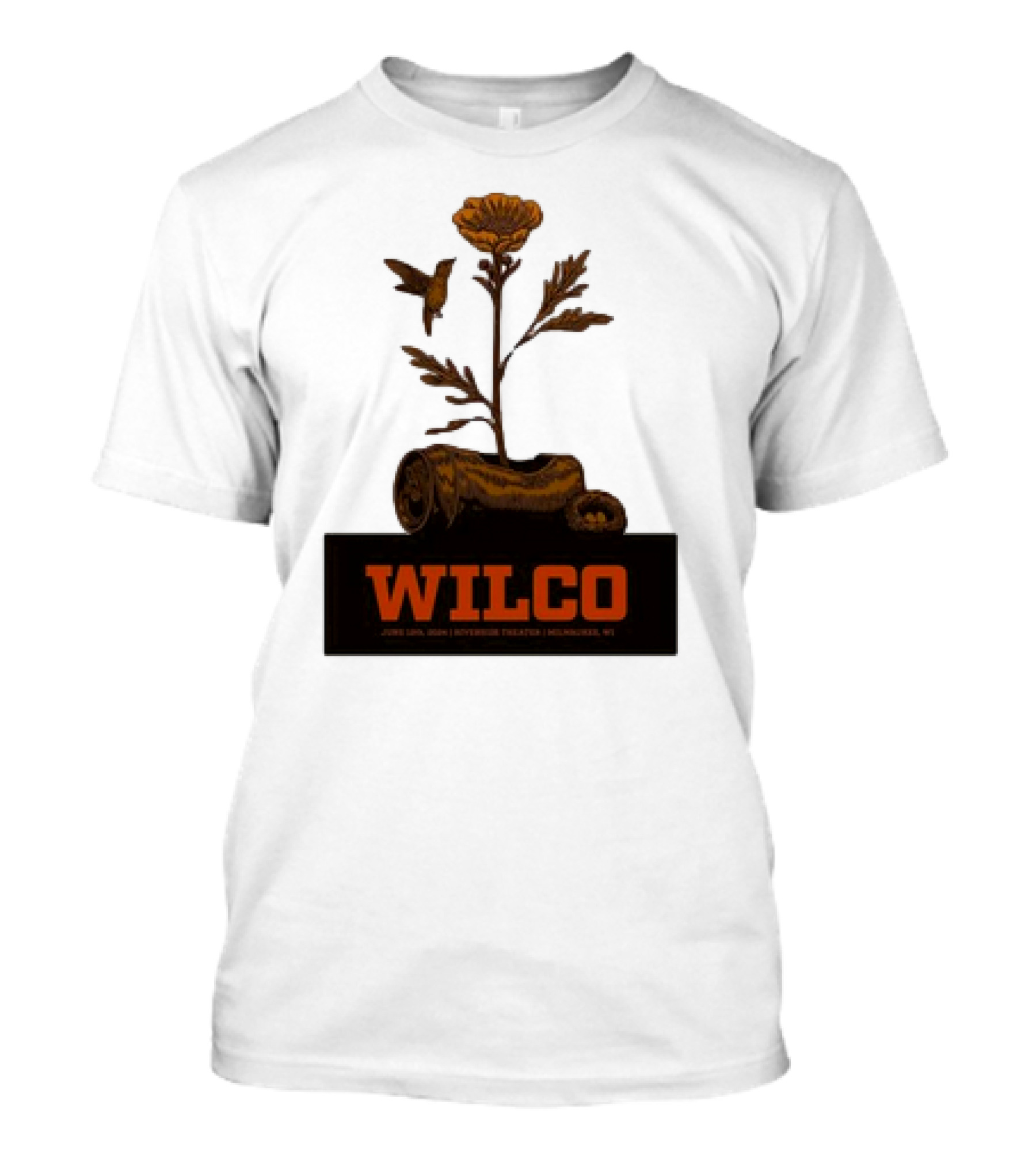 Wilco June 12, 2024 Riverside Theater Milwaukee WI Flower And Hummingbird T-Shirt