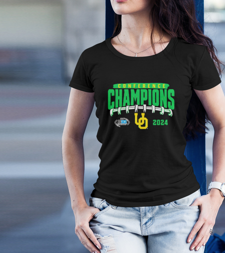 Oregon Ducks 2024 Conference Champions Big Ten Logo Football T-Shirt
