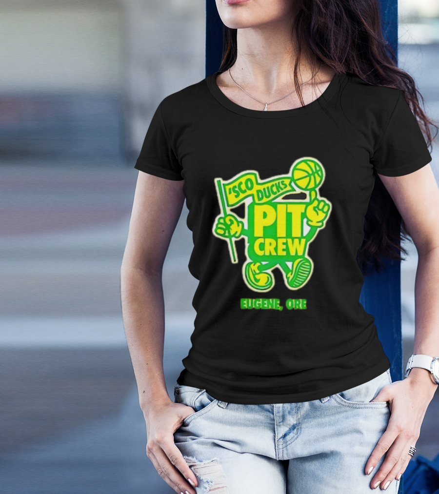 Sco Ducks Pit Crew Eugene Ore Oregon Ducks Basketball T-Shirt