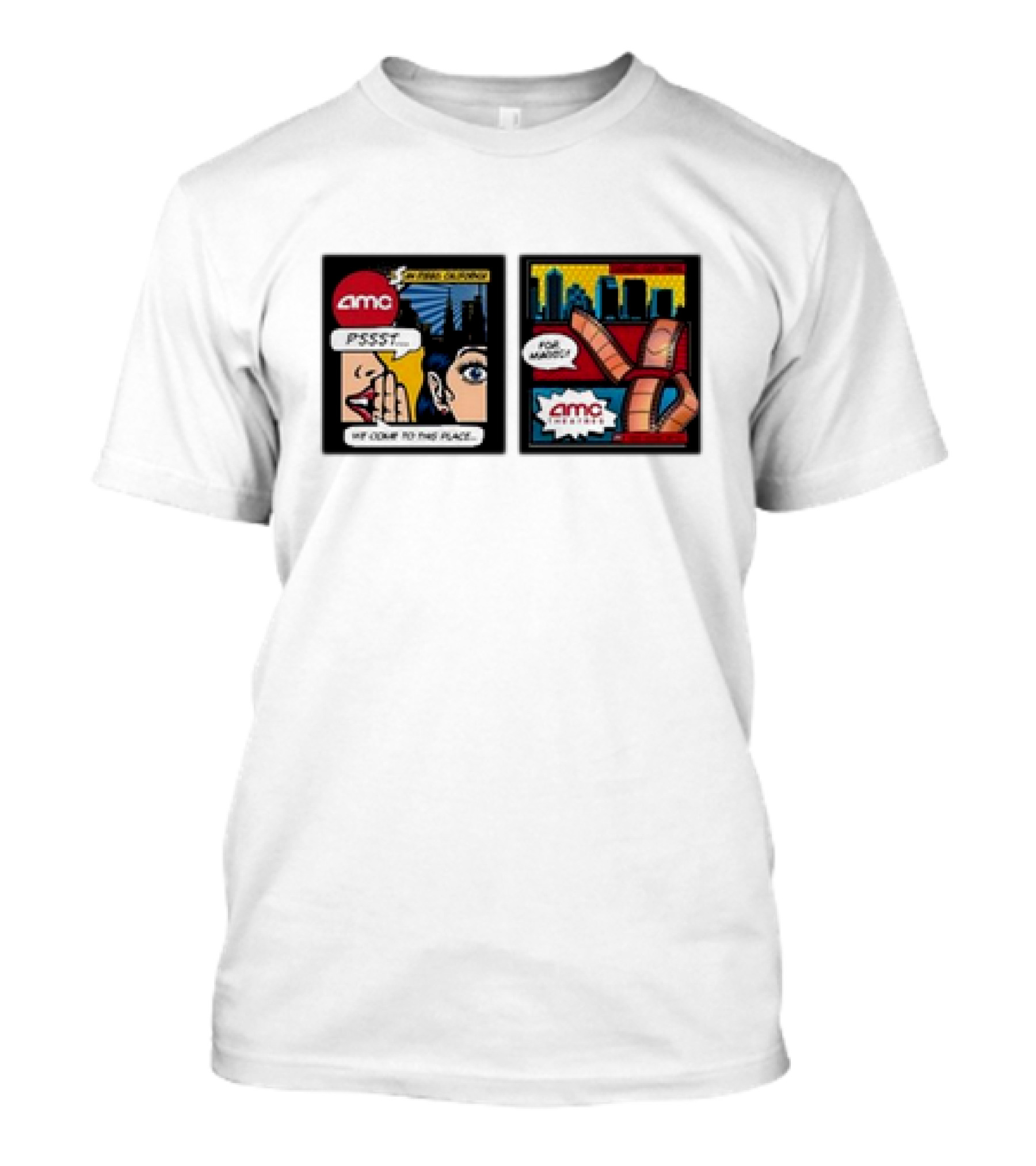 AMC Theatres San Diego California Pssst We Come To This Place For Magic Comic Style Pop T-Shirt