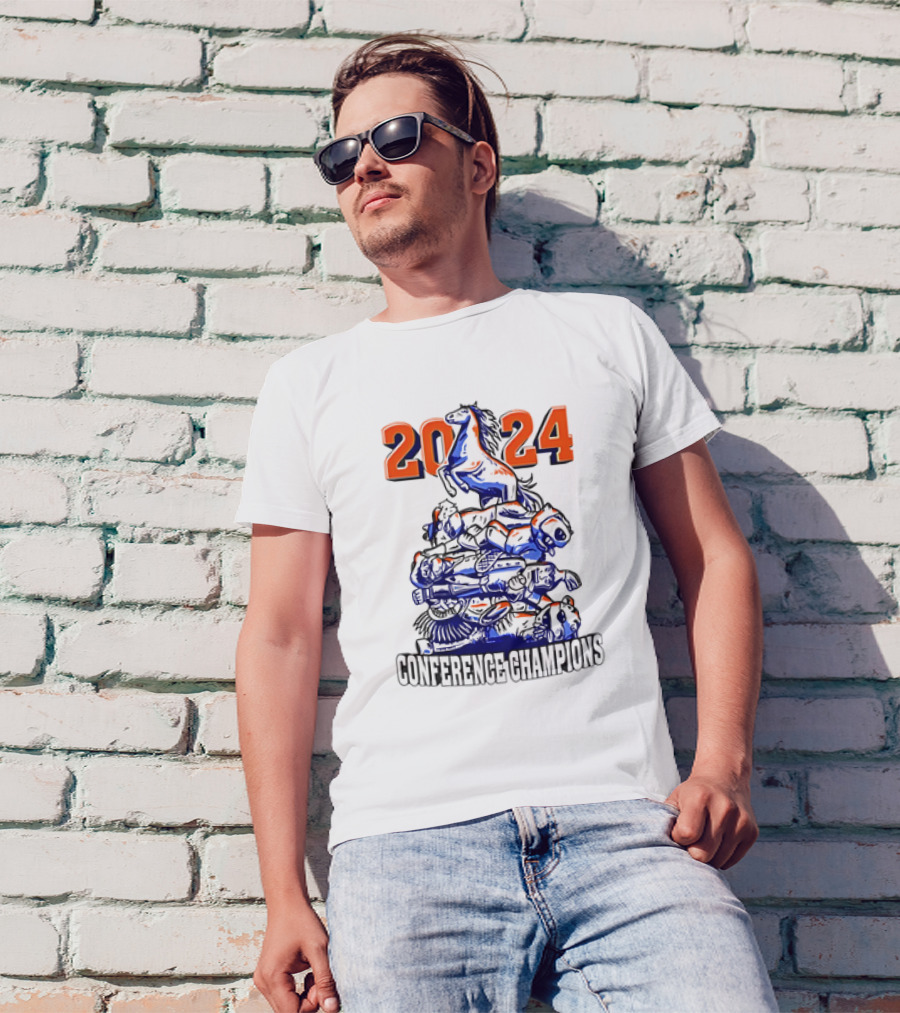 Boise State Broncos 2024 Conference Champions Stack Of Horses T-Shirt