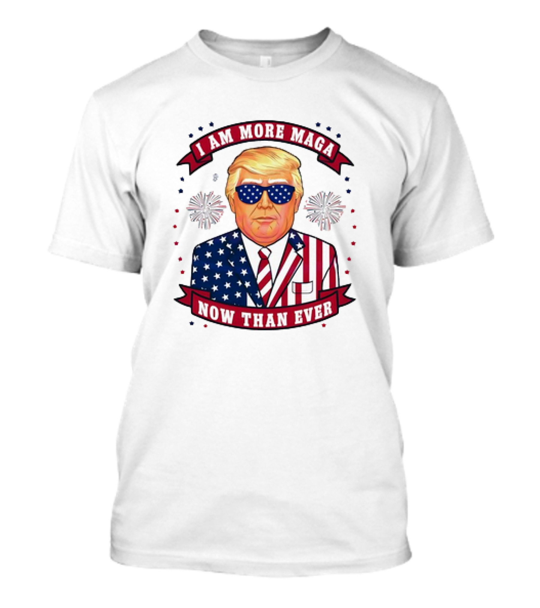 I Am More Maga Now Than Ever Donald Trump Patriotic American Flag Suit Sunglasses T-Shirt