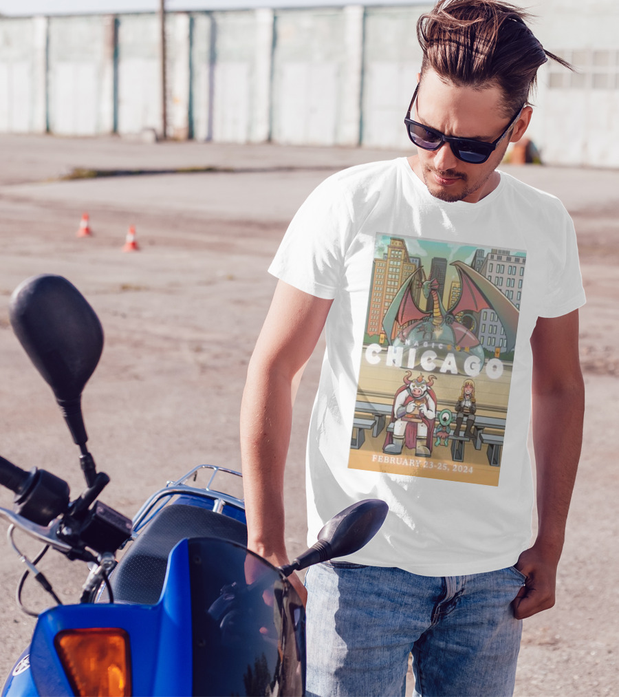 Magiccon Chicago February 23-25, 2024 Dragon And Cityscape Scene T-Shirt