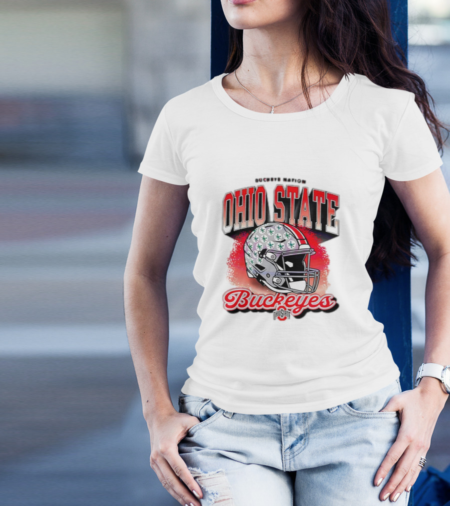 Ohio State Buckeyes Helmet Buckeye Nation Football T-Shirt