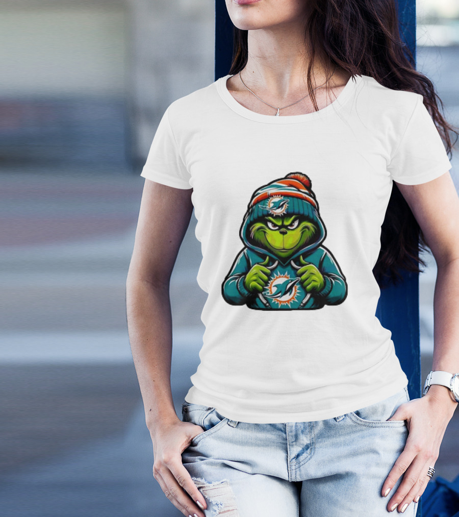 Retro Grinch Miami Dolphins NFL Hoodie Character T-Shirt