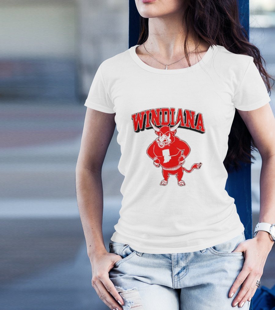 Indiana Hoosiers Windiana Indiana State Bull Mascot Vintage T-Shirt