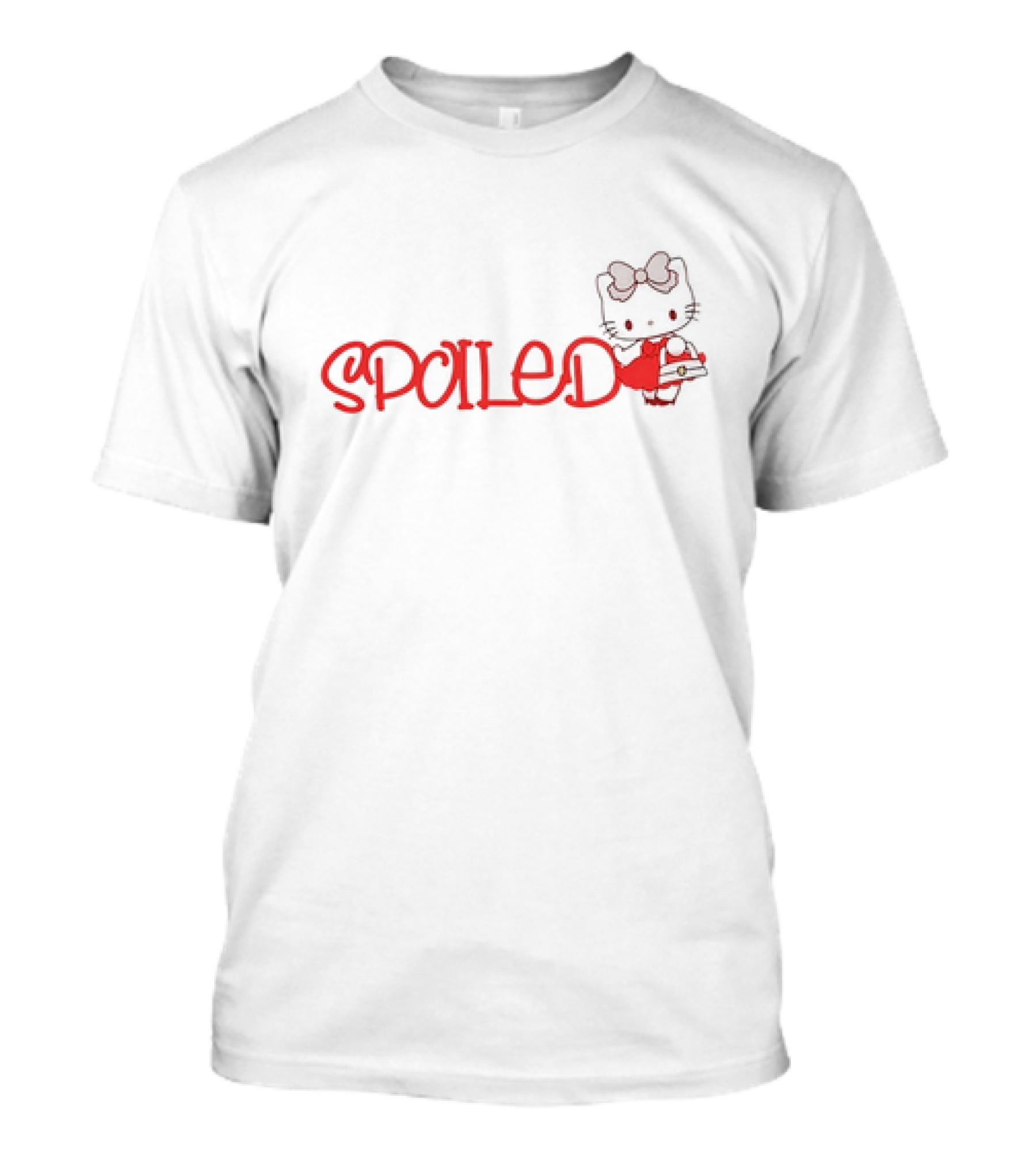 Spoiled Red Bow Hello Kitty Holding Gift T-Shirt