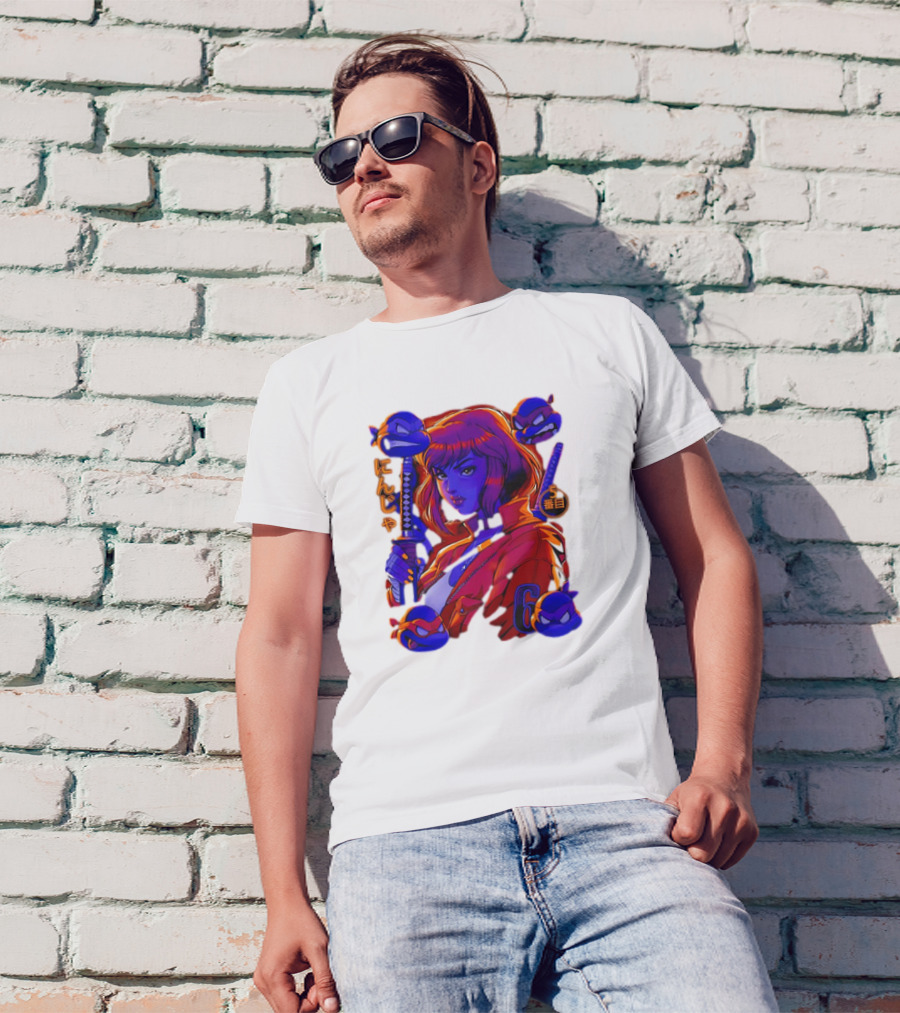 Ninja April O’Neil With Leonardo Raphael Donatello Michelangelo T-Shirt