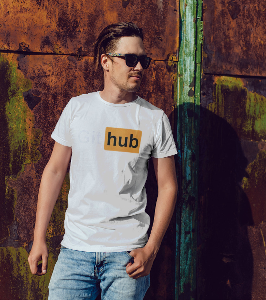 Git Hub Text With Yellow Highlight T-Shirt