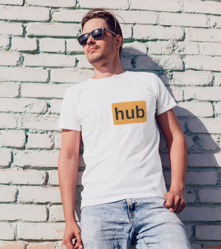 Git Hub Text With Yellow Highlight T-Shirt