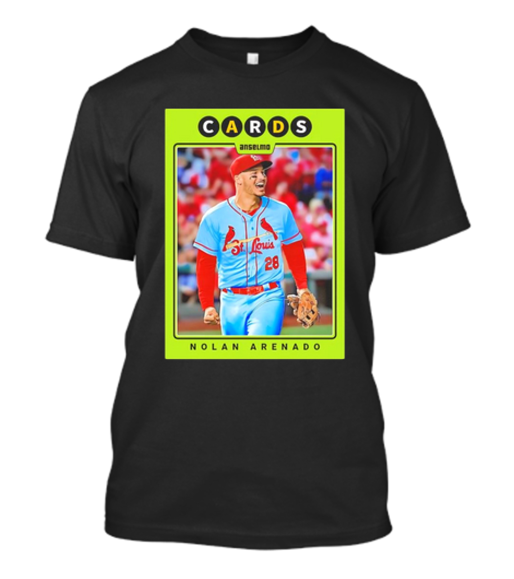 Nolan Arenado St. Louis Cards Baseball Card Anselmo 28 T-Shirt