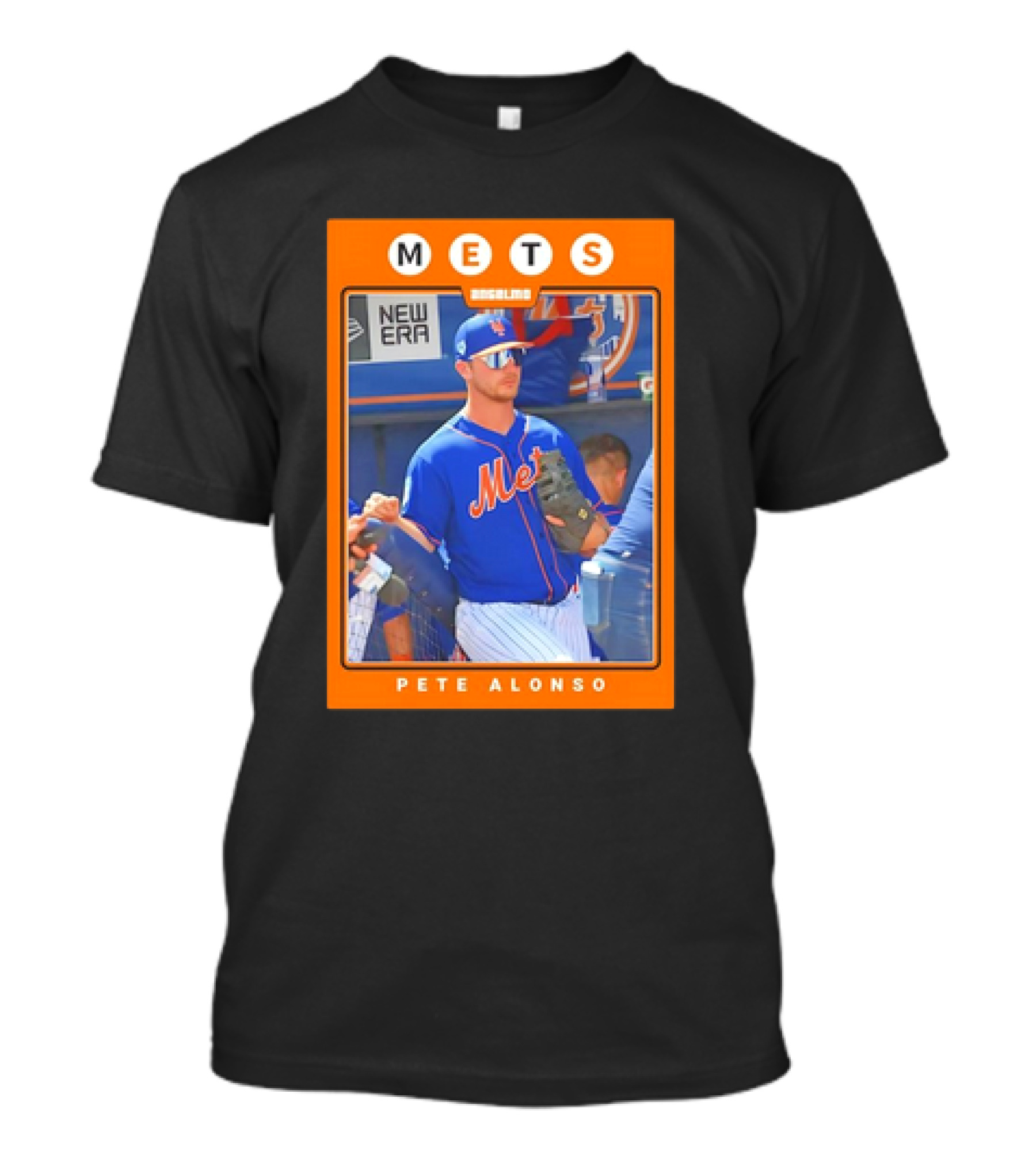 Pete Alonso New York Mets MLB Baseball Card Mets New Era T-Shirt