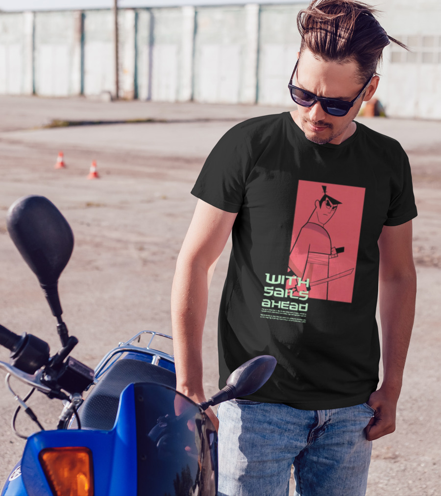 Samurai Jack With Sails Ahead Retro Style Fan T-Shirt