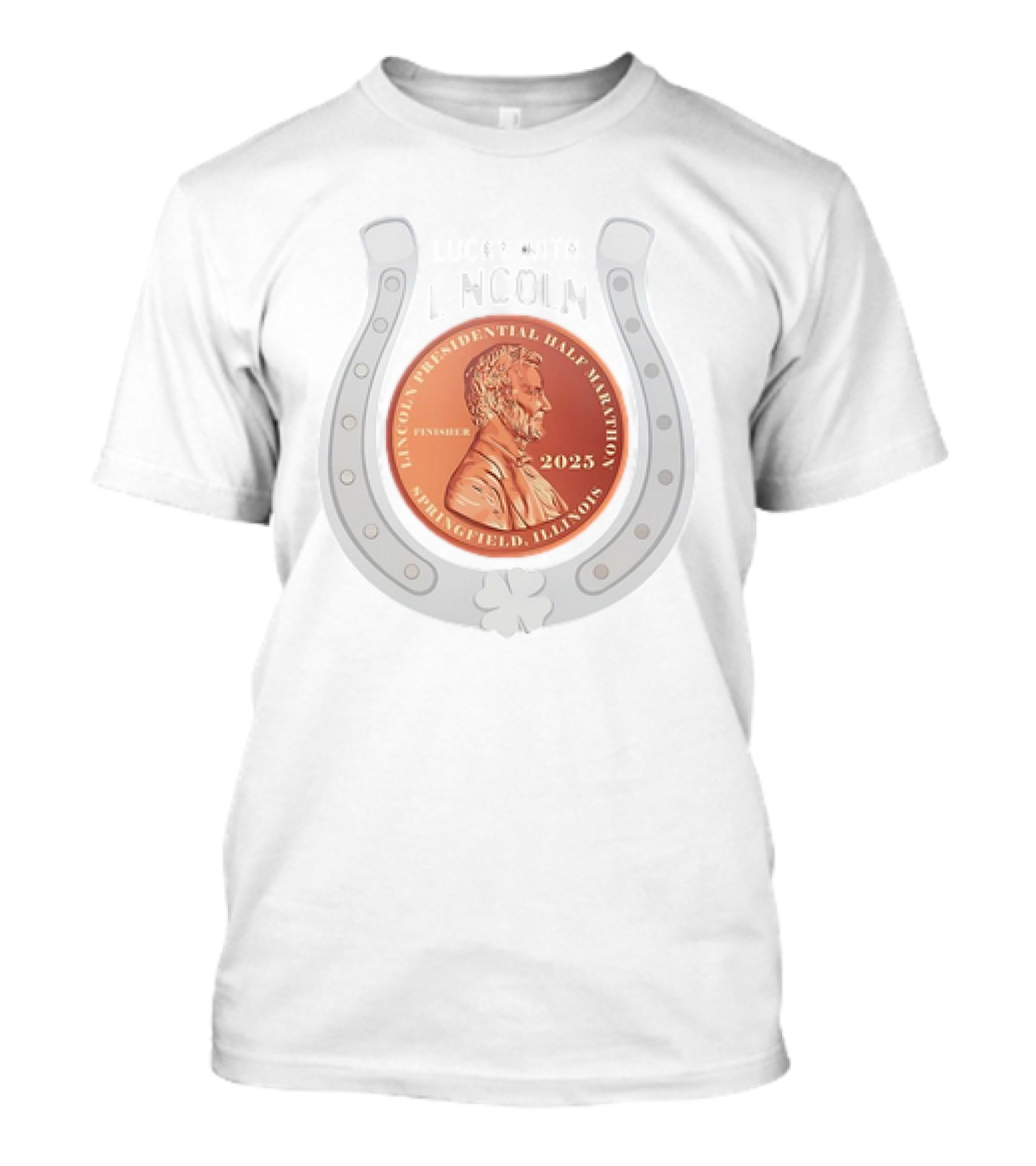 Lincoln Presidential Half Marathon 2025 Springfield Illinois Horseshoe Medal T-Shirt