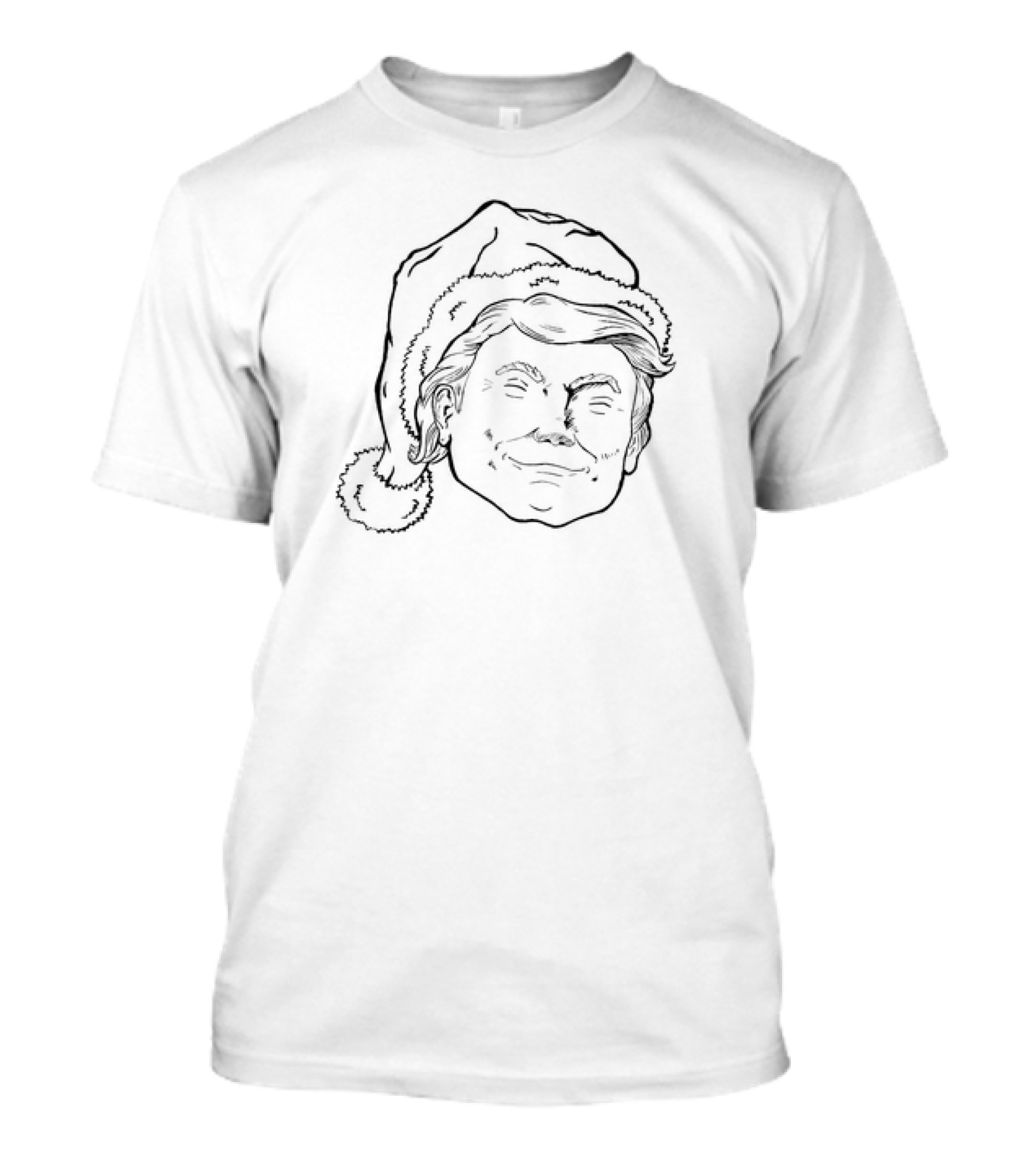 Trump Santa Christmas Drawing With Santa Hat Sketch T-Shirt