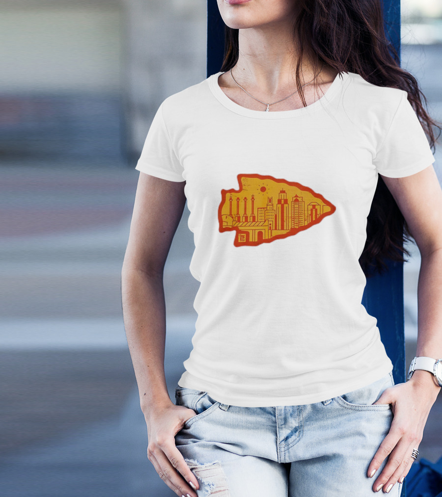 Arrowhead KC Kansas City Skyline T-Shirt