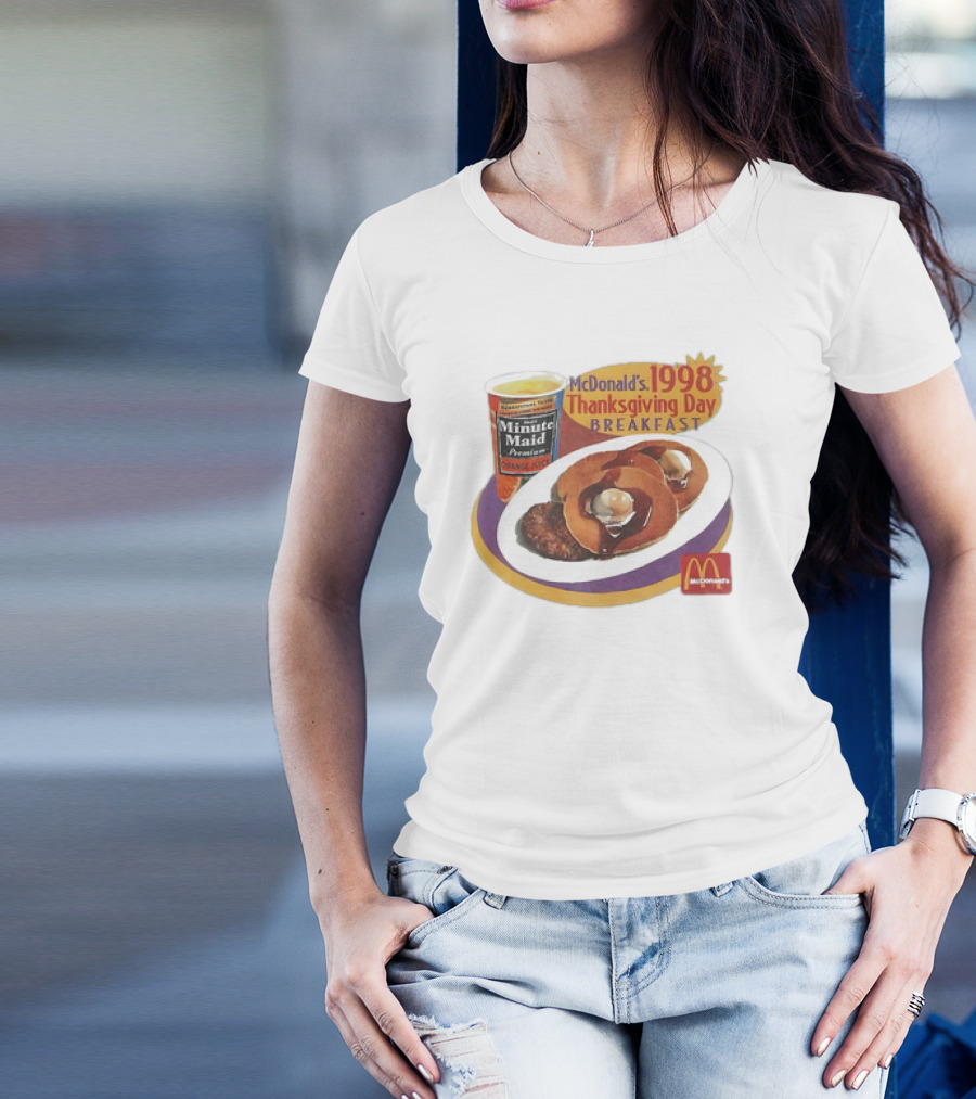 Minute Maid Orange Juice McDonald’s 1998 Thanksgiving Day Breakfast With Pancakes T-Shirt