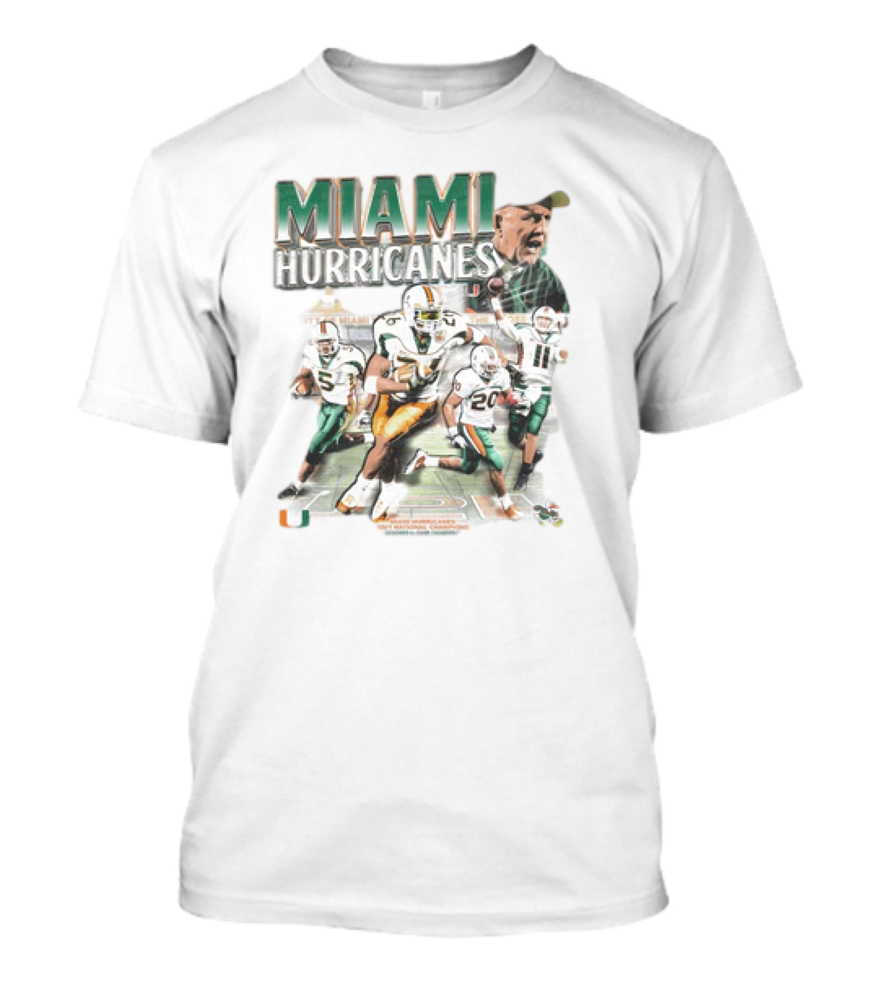 Miami Hurricanes 2001 National Champions Football Team Players And Coach T-Shirt