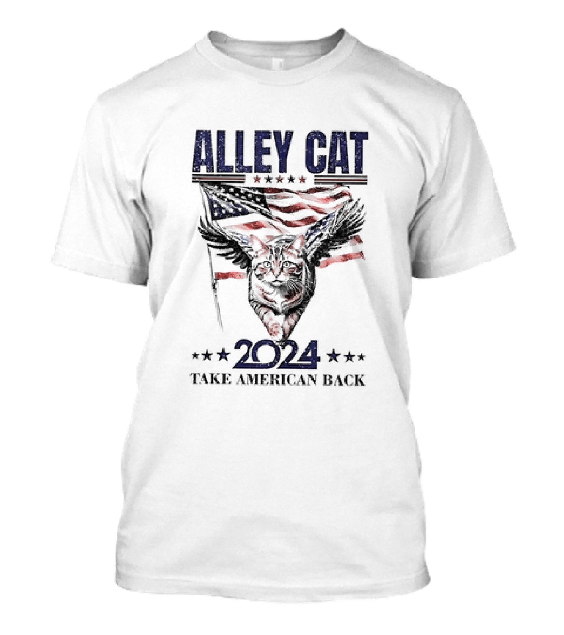 Alley Cat 2024 American Flag Wings Take America Back T-Shirt