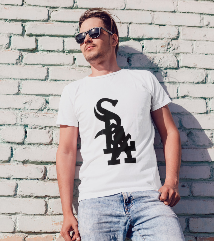 Chicago White Sox And Los Angeles Dodgers Logo Combination T-Shirt